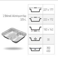 ALUMİNYUM KASE 2 BÖLMELİ