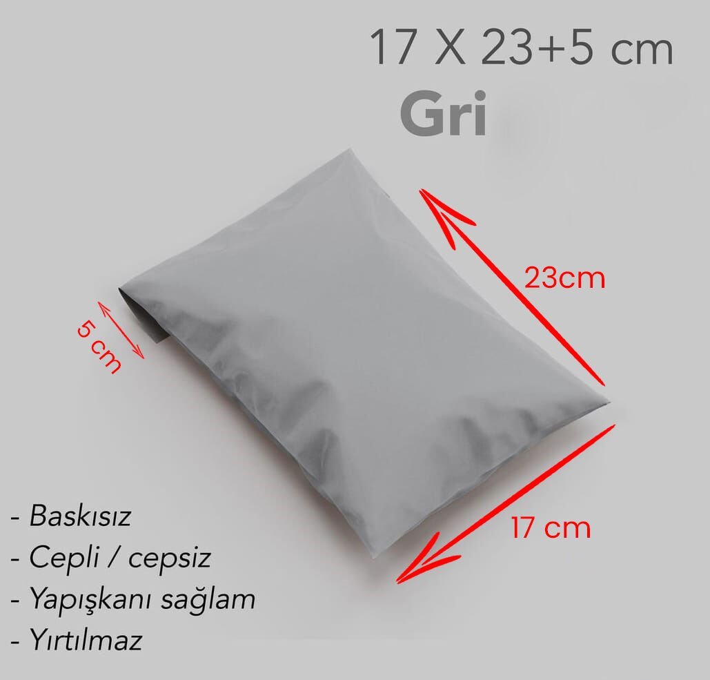 KARGO POŞETİ GRİ CEPLİ 17x23+5