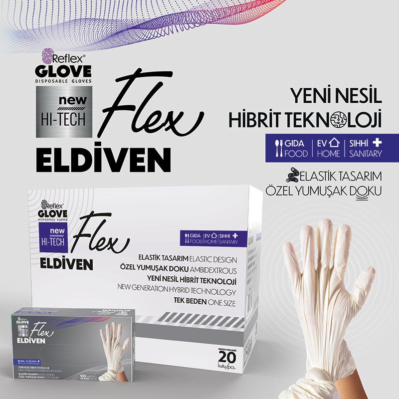 FLEX YENİ NESİL ELDİVEN BEYAZ TPE MEDİUM